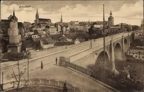 Ak Bautzen in der Lausitz, Kronprinzenbrücke