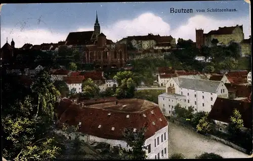 Ak Bautzen in der Oberlausitz, Teilansicht vom Schützenhaus