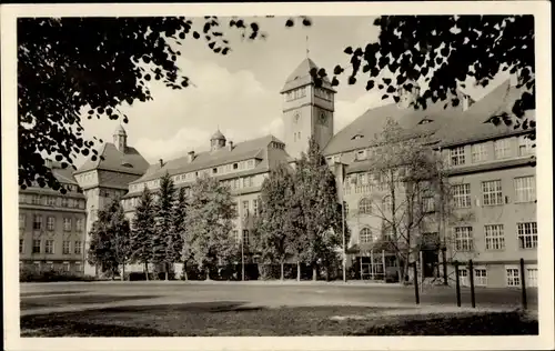 Ak Bischofswerda, Goetheschule, Fassade