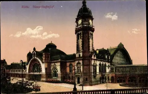 Ak Köln am Rhein, Hauptbahnhof, Außenansicht
