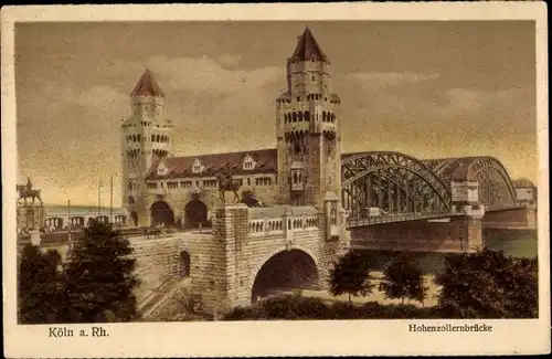 Ak Köln am Rhein, Hohenzollernbrücke