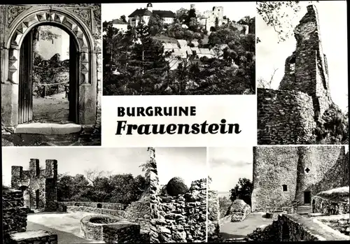 Ak Frauenstein im Erzgebirge, Burgruine, Ortsansicht