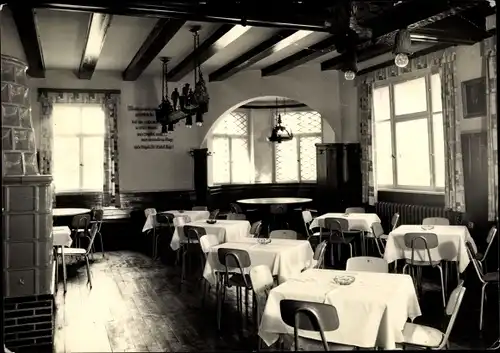 Ak Ehrenfriedersdorf im Erzgebirge, Konsum-Berggaststätte Greifensteine, Speisesaal