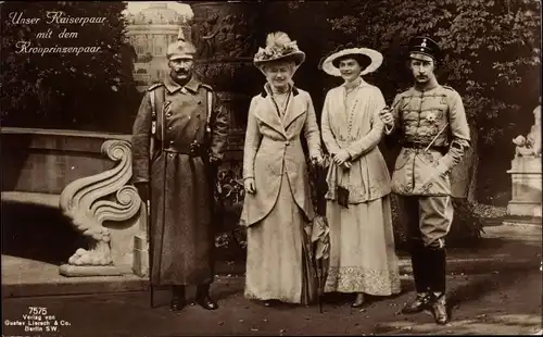 Ak Kaiser Wilhelm II., Kaiserin, Cecilie, Kronprinz, Liersch 7575