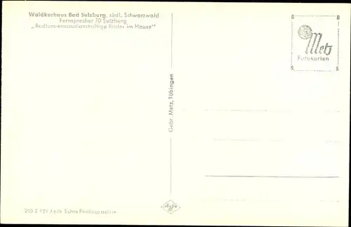 Ak Sulzburg im Breisgau Hochschwarzwald,  Waldkurhaus