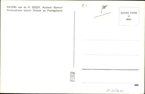 Ak Gemert Bakel Nordbrabant Niederlande, Paters van de Heilige Geest, Kasteel