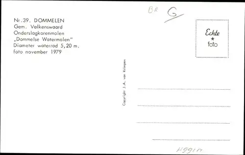 Ak Dommelen Valkenswaard Nordbrabant, Blick zur Wassermühle