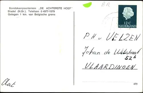 Ak Bladel Nordbrabant Niederlande, Bondskampeerterrein De Achterste Hoef