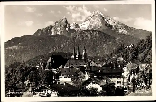 Ak Berchtesgaden in Oberbayern, Panorama mit Watzmann