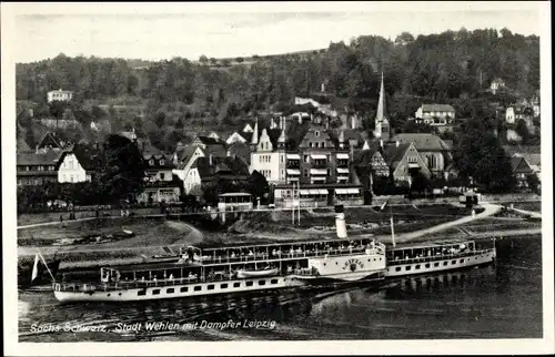 Ak Stadt Wehlen an der Elbe Sachsen, Dampfer Leipzig