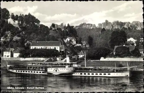 Ak Rathen an der Elbe Sächsische Schweiz, Elbdampfer Dresden