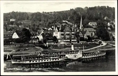 Ak Stadt Wehlen an der Elbe Sachsen, Dampfer Leipzig