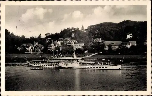 Ak Luxusdampfer Dresden, Sächs. Böhm. Dampfschifffahrt, Pötzscha Wehlen an der Elbe Sächs. Schweiz
