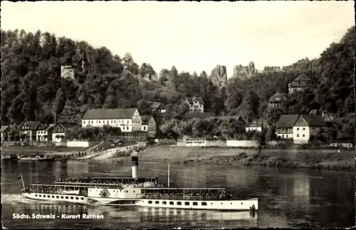 Ak Kurort Rathen Sächsische Schweiz, Elbdampfer Leipzig