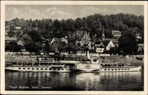 Ak Stadt Wehlen Sächs. Schweiz, Elbdampfer Leipzig