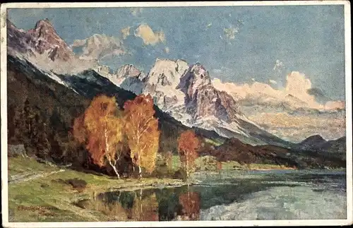 Künstler Ak Compton, E. Harrison, Hinterstein Bad Hindelang, Hintersteiner See, Wilder Kaiser