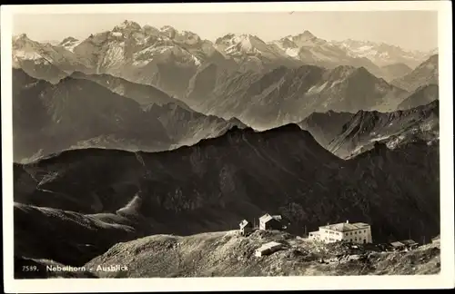 Ak Oberstdorf im Oberallgäu, Blick vom Nebelhorn auf Mädelegabel und Biberkopf