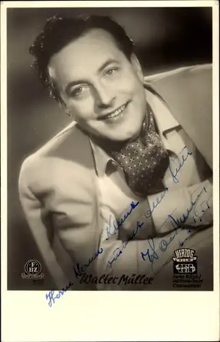 Ak Schauspieler Walter Müller, Portrait, Autogramm