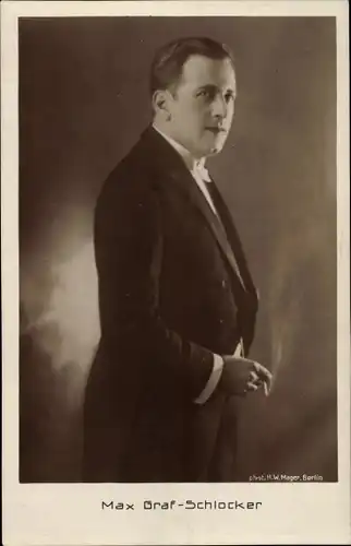 Ak Schauspieler Max Graf Schlocker, Portrait, Autogramm