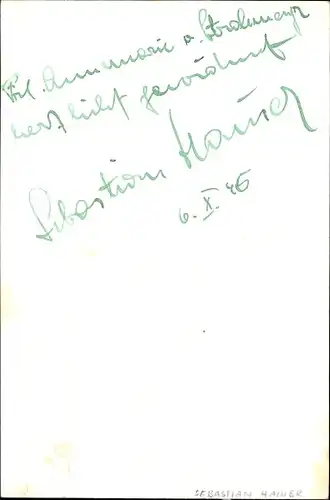 Ak Schauspieler Sebastian Hainer, Autogramm