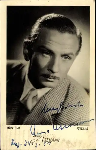 Ak Schauspieler Arno Assmann, Portrait, Autogramm