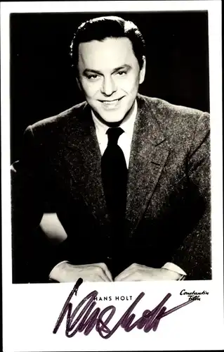 Ak Schauspieler Hans Holt, Portrait, Autogramm, Krawatte