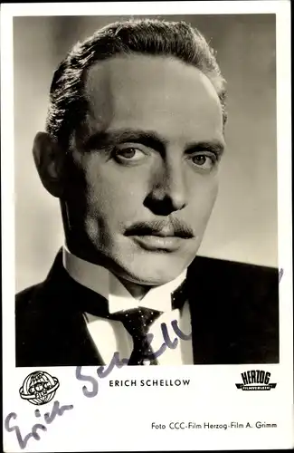 Ak Schauspieler Erich Schellow, Portrait aus dem Film Hotel Adlon, Autogramm