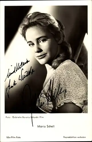 Ak Schauspielerin Maria Schell, Portrait, Autogramm, Film Rose Bernd