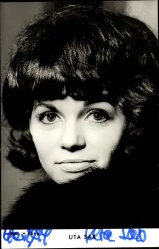 Ak Schauspielerin Uta Sax, Portrait, Autogramm