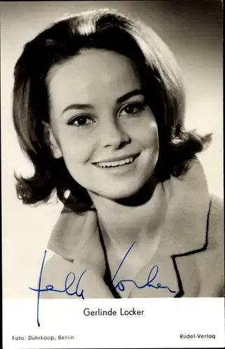 Ak Schauspielerin Gerlinde Locker, Portrait, Autogramm