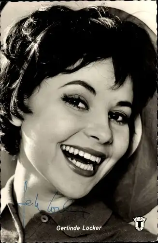 Ak Schauspielerin Gerlinde Locker, Portrait, Union Film, Autogramm
