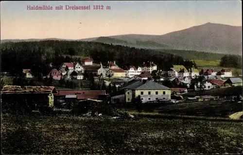 Ak Haidmühle Bayrischer Wald Niederbayern, Panorama mit Dreisessel