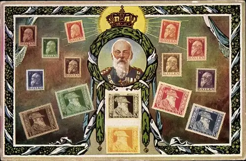 Briefmarken Ak Prinzregent Luitpold von Bayern, Zieher 149