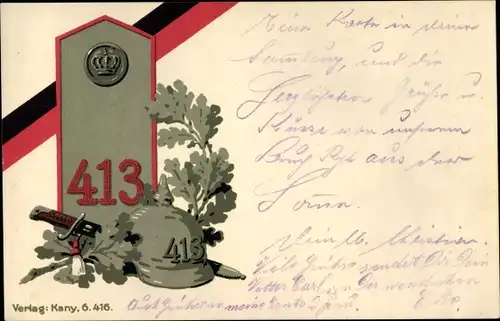 Ak Regimentskarte Kaiserreich Nr. 413