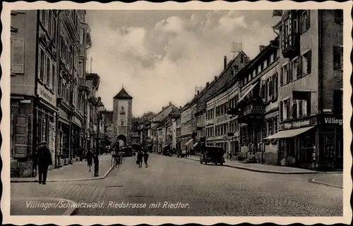 Ak Villingen Schwenningen im Schwarzwald, Riedstraße, Riedtor