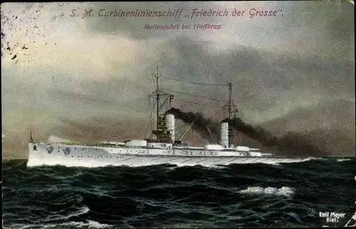 Ak Deutsches Kriegsschiff, S.M. Turbinenlinienschiff Friedrich der Große