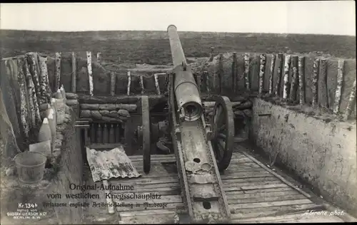 Ak Maubeuge Nord, Westlicher Kriegsschauplatz, Verlassene englische Artilleriestellung, I. WK