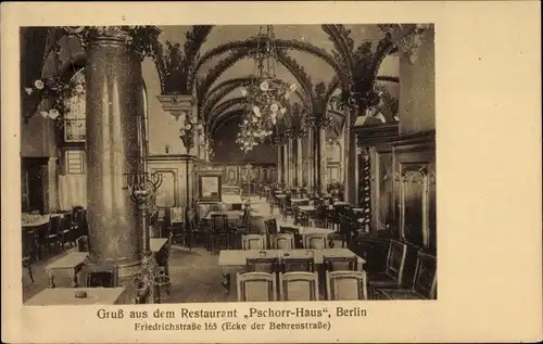 Ak Berlin Mitte, Restaurant Pschorr Haus, Friedrichstraße 165, Ecke Behrenstraße, Innenansicht