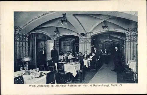 Ak Berlin Mitte, Weinabteilung im Berliner Ratskeller, Innenansicht