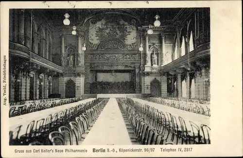 Ak Berlin Mitte, Neue Philharmonie, Köpenickerstraße 96, Innenansicht
