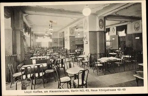 Ak Berlin Mitte, Lloyd Kaffee, Neue Königstraße 48, Innenansicht