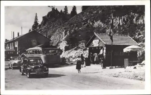 Foto Ak Gex Ain, Col de la Faucille, Autos, Autobus, An der Grenze