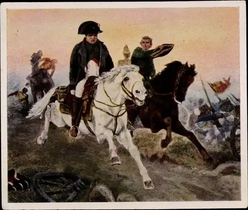 Sammelbild Bilder deutscher Geschichte Nr. 148 Napoleon auf der Flucht, Waterloo 1815, Reemtsma 1935