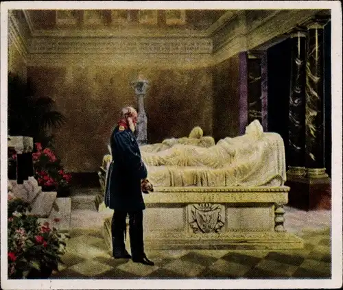 Sammelbild Bilder deutscher Geschichte Nr. 163, Wilhelm I. am Grab der Eltern 1870, Reemtsma 1935
