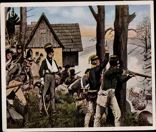 Sammelbild Bilder deutscher Geschichte Nr. 113, Gebirgskrieg Grafschaft Glatz 1807, Reemtsma 1935