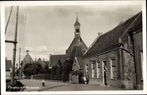 Ak Heukelum Lingewaal Gelderland, Dorfpartie