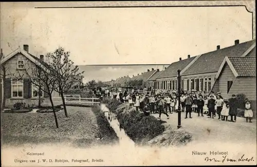 Ak Nieuw Helvoet Hellevoetsluis Südholland, Kolenpad