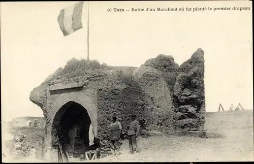 Ak Taza Marokko, Ruine d'un Marabout ou fut plante le premier drapeau