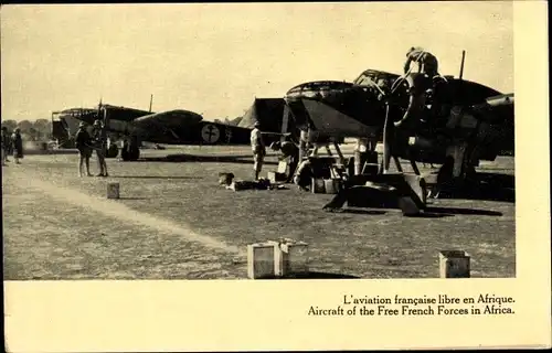 Ak L'Aviation francaise libre en Afrique, französische Militärflugzeuge in Afrika