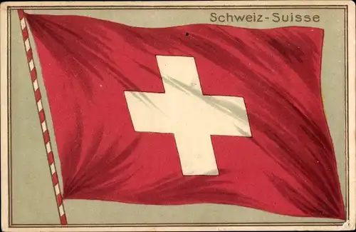 Ak Schweiz, Suisse, Schweizer Landesflagge